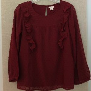 J.Crew Ruffle-Front Blouse